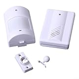 Solaughguy Kabelloser Türalarm mit Infrarot-Bewegungsmelder, Induktionsalarm für Home Office Wohnung, 150M Erfassungsabstand 120° Winkel, Kunststoff-Empfänger