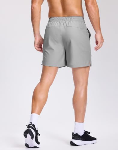 Image of GGJ Men's Lightweight Athletic Shorts with 2 Zipper Pockets 7 inch /9 inch /5 inch Gym Workout Running Quick Dry Tennis Shorts for Men