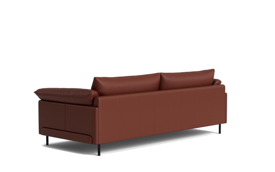 Image of LEGACY OF COMFORT Zola 3 Seater Sofa Three Seater Sofa Leather for Living Room Hotels and Offices (Saddle Brown)
