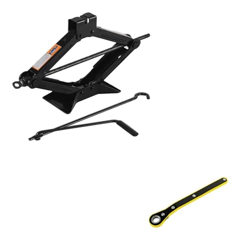 VNNHGB 0.8T/1T/2T Portable Labor-saving Hand-cranked Car Scissor Jack Car Repair and Tire Replacement Special Tool Car Jacks (1t Set)