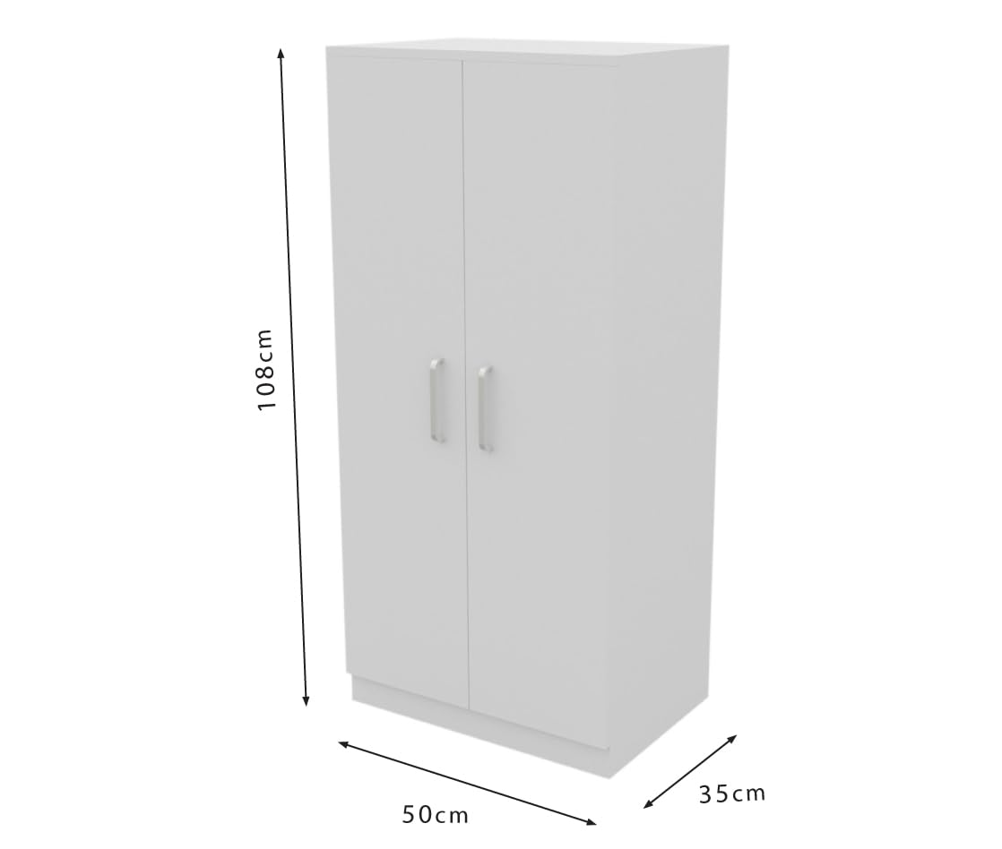 DORMIDAN Mueble Zapatero Dos Puertas, Armario Auxiliar con 7 estantes. (Blanco)