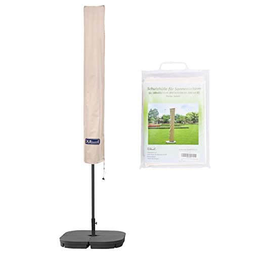 Schutzhülle für Sonnenschirm bis ca. Ø 300cm Premium Qualität aus hochwertigem 300GSM 600D Oxford Material - Beige Cover
