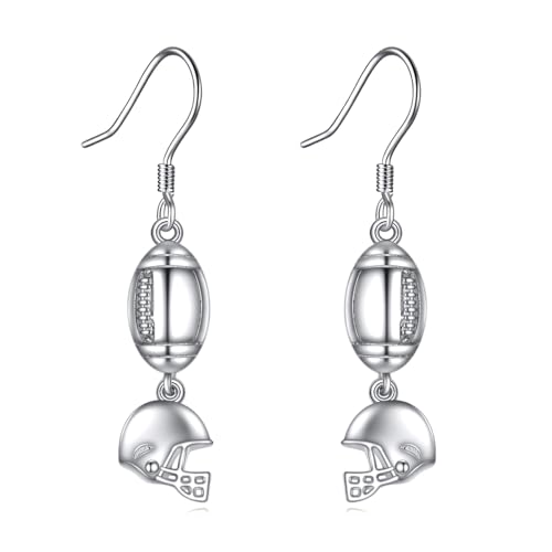 YFN Baseball Earrings Sterling Silver Football Dangle Earrings Sport Jewelry for Women Gifts for Baseball Players Football Players