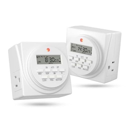 BN-LINK 7 Day Heavy Duty Digital Programmable Timer, FD60 U6, 115V, 60Hz, Dual Outlet, Indoor, Packaging May Vary, Dual Outlet, for Lamp Light Fan Security UL Listed(2 Pack)