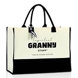 Granny's Canvas Tote Bags - Reusable Grocery & Beach Bags for Grandma, Mother's Day & Birthday Gifts