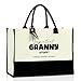Granny's Canvas Tote Bags - Reusable Grocery & Beach Bags for Grandma, Mother's Day & Birthday Gifts
