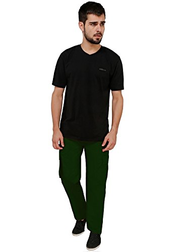 Image of ASHDAN Outdoor Solid Cargos. Regular Fit. Multi-Utility Pockets. Sturdy Polyester-Cotton Blended Cargo Trousers