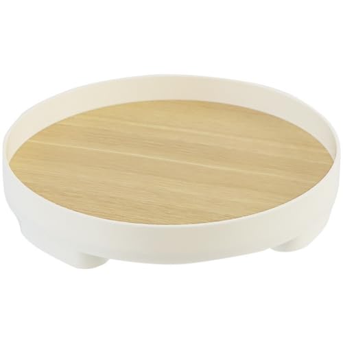 Surluoen Bandeja Decorativa Bandeja Redonda Pequeña Bandeja Decorativa para el Baño Bandeja Decorativa de Madera
