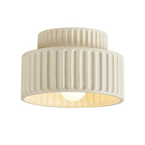 Ktyuerghk Retro Kitchen Island Bar Close To Ceiling Light Fixtures Modern Resin Semi Flush Mount Ceiling Light Bedroom Living Dining Room Hall Japanese Wabi-Sabi Style Led Hallway Lighting Fixtures Ceiling cover