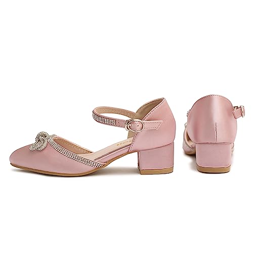 Image of Amoji Girls High Heels Kid Ankle Strap Dress Shoes Wedding Party for Little Kid Big Kid 412