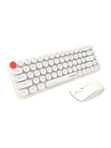 GEEZER Wireless Pink Keyboard and Mouse,Cute Wireless Keyboard Mouse Combo,68 Round Keys Cordless Keyboard for Mac, Windows 7/8/10, MacBook, iMac