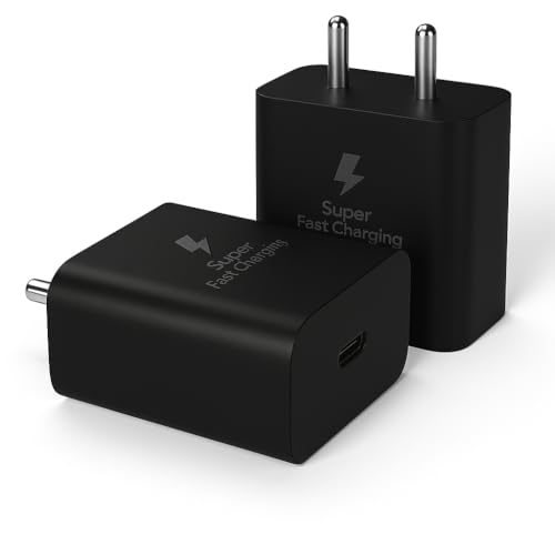 Image of Original 25W USB-C Charger & Cable Compatible with Samsung Galaxy Z Flip6, Fold6, Flip5, Fold5 & More Super Fast Charging Set | Black | Model