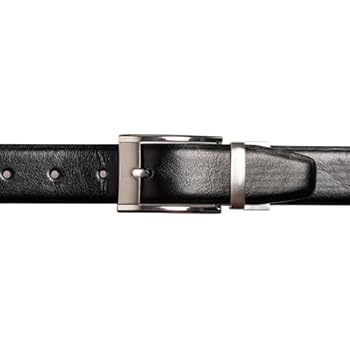 Geoffrey Beene Mens Belt | 32mm Reversible Black Belt to