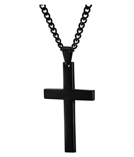 KOSHU Unisex Steel Cross Necklace Pendant Link Chain Crucifix Jesus Necklace Statement (B07TYPM4HX) Amazon Price History, Amazon Price Tracker