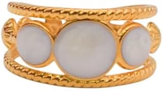 Gold Plated Ring With Elegant Designn For Girls - Gold White - 7643