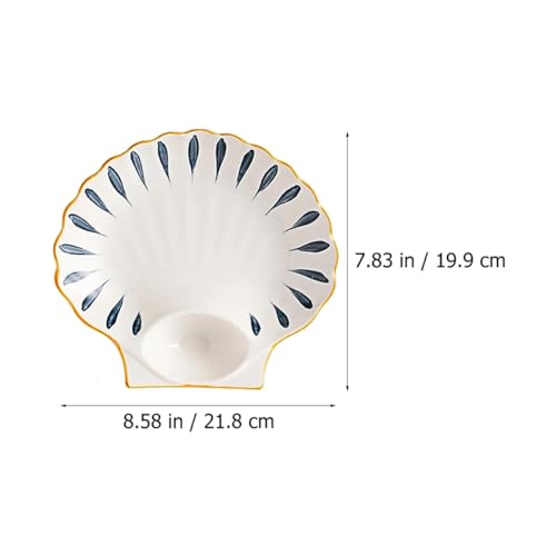 Plato de cerámica estilo japonés en forma de concha 8.5 pulg miniatura 2