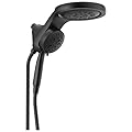 Delta Faucet HydroRain H2Okinetic Dual Shower Head with Handheld 5-Spray, Hose, Detachable Shower Head, 2.5 GPM Flow Rate, Matte Black 58680-BL25