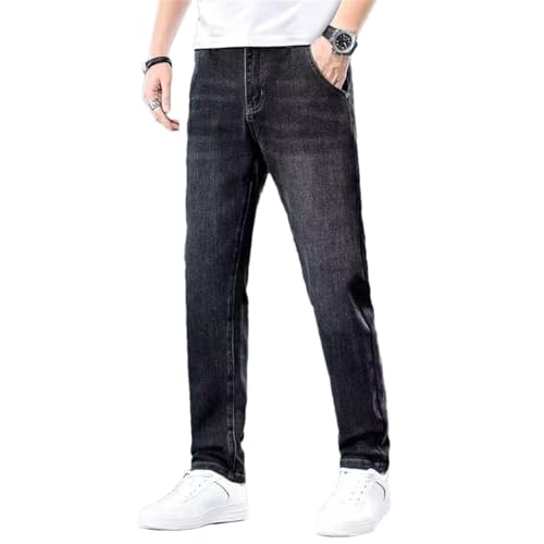 Men's Commute Denim Pants Daily Slim Fit Trousers Classic Middle-Waist Jeans