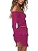 Oumrdeo Skirt Set Women Off Shoulder Long Sleeve 2 Piece Outfits Ruffle Crop Top LayeRose Red Mini Dress Going Out Outfit Rose Red XS