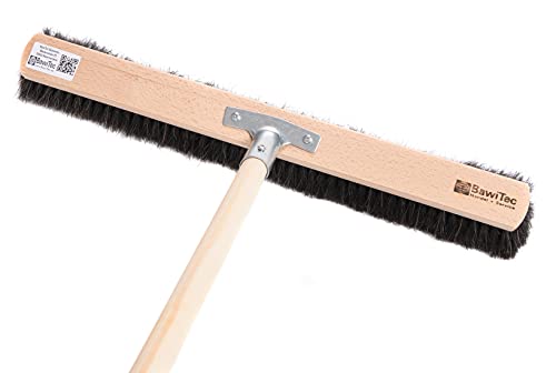 BawiTec Echt-Naturhaar-Besen, Breite 100cm, inkl. stabilem Stiel Länge 160cm, Stiel-Ø28mm, Rosshaarbesen, sehr weiche Borsten (Mischung),Kehrbesen,Saalbesen,Rosshaar,Besenstiel,Holzstiel,Roßhaar – Bild 4