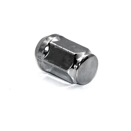 Image of 1 /2-20 Chrome Closed End Bulge Acorn Lug Nuts, 1.38 inch Tall 3 /4 inch Hex, 20pcs Cone Seat Lug Nuts