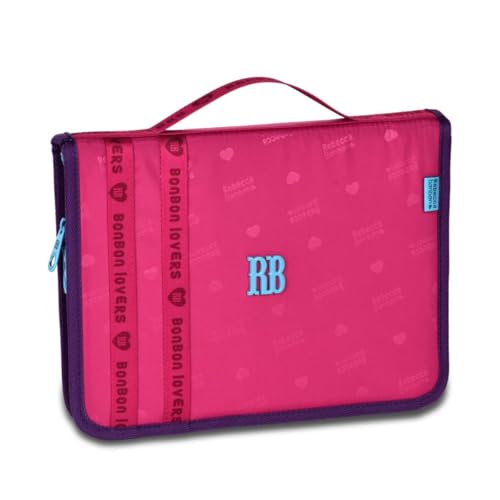 Estojo Fichário Rebeca Bonbon Organizador Grande com 92 Espaços para Lápis (Rosa)