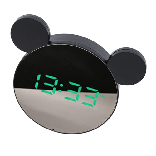 Hamwesh Despertador para Niños, 2 Niveles de Brillo, 5 Teclas de Función, Reloj Despertador para Niños, Reloj de Gato con Espejo LED, Alarma de Sonido de Vibración para Dormitorio de, Regalo de