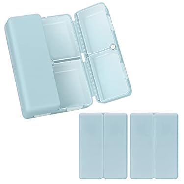 AMAZON - FYY Daily Pill Organizer,2 Pcs 7 Compartments Portable Pill Case Travel Pill Organizer,[Folding Design]Pill Box for Purse Pocket to Hold Vitamins,Cod Liver Oil,Supplements and Medication-Blue