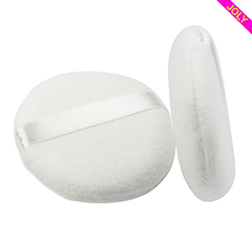 Joly Pure Cotton Powder Puff for Face Makeup or Skin Care 3.15 Inch (10 pieces, White)