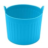 Moldes de silicona para hornear freidora de aire, tazas antiadherentes de grado alimenticio para hornear ramequines de silicona para magdalenas, pasteles, panqueques (azul)