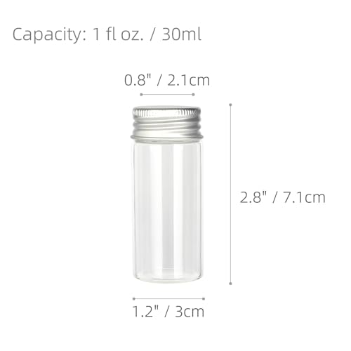 Magic Season Decorative Glass Bottles (12 Pcs w/Aluminum Caps / 1 fl oz.)