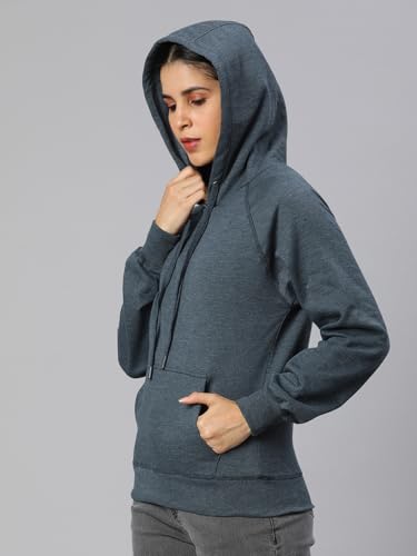 Image of ADBUCKS Women's Cotton Winter Jacket Sweatshirts Casual Drawstring Clothes Pullover Hoodie With Kangaroo Pocket Ii Womens Jacket Ii Winter Sweater Hoodie For Women & Girls