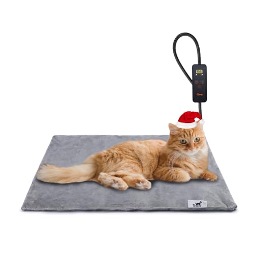 Toozey Katzen & Hund Heizmatte Innen 45 * 40cm, Timing & Temperatur Einstellbar Sicher Elektrisch Haustier Heizdecke, Weicher Wärmedecke für...