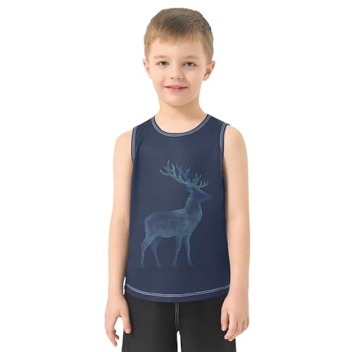 Christmas Reindeer Blue Boys Tank Tops Toddler Boys' Assorted Sleeveless Tank Tops for Summer,3T2