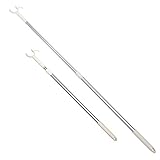 Closet Pole with Utility Hook 45" Long Reach Stick Retractable Reach Hooks Telescoping Garment Pole for Closet, Shelf, Ceiling