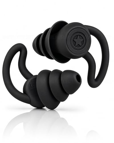 GULFSELECT Ear Plugs for Swimming/Sleeping Comfortable 3-Layers Earplugs for Shooting Range Swimmers Noisy Places Concerts Airplanes Travel Studying Noise Cancelling (BLACK Loop Comfort)