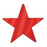 Beistle 57027-R Red Metallic Star Cutouts, 3-1/2 Inch, 12 Pieces Per Package