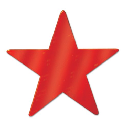 Beistle Red Metallic Star Cutouts, 3-1/2 Inch, 12 Pieces Per Package