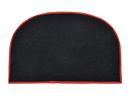 Image of Kuber Industries D Shape Ball Printed Anti-Slip Durable Velvet Door Mat, Welcome Mat for Entryway,Patio,Garage, Outdoor, 21 inchx14 inch (Red)-47KM01275