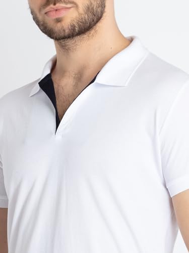 Image of Status Quo Men's Polo T-Shirt | Rich Cotton Blend | Slim Fit | All Day Comfort | Contrast Inner Placket | Polo Collar