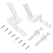Canomo Universal White Plastic Toilet Seat Hinges Replacement with Bolts Screw and Nuts for Toilet Seats Lids, 2 Pairs