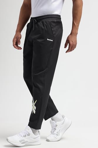 Image of Reebok Men's Polyester Track Pants - Quick Dry Lightweight Gym Trackpants for Men | Training Running Payjama for Men | Athletic Pants - Elastic Drawcord Waistband