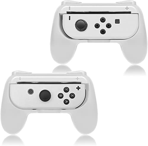 Image of Gamepad Joystick Case for Nintendo Switch OLED Games v1 /v2 More Comfortable Joy-Con Controller Grips For Nintendo Switch Games - White (TWIN PACK) (White)