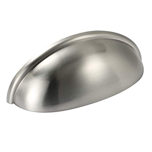 Amazer Cabinet Handle Pulls, Satin Nickel Cabinet & Furniture Hardware Bin Cup Drawer Handle Pull - 3.07