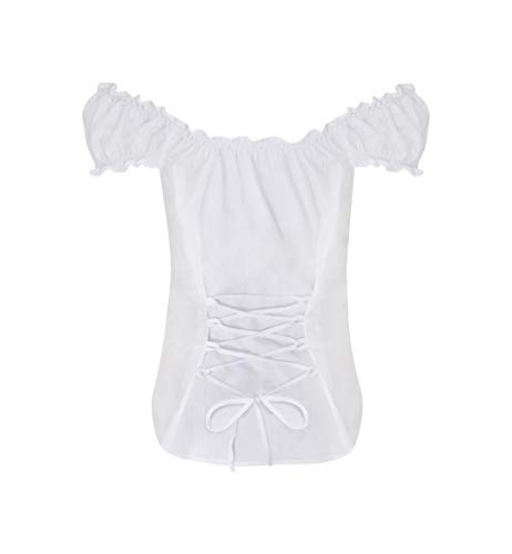 Traditional German Blouse - Elegant Oktoberfest Blouse with Back Lacing Carmen (US:4 (EU36)) White by Schöneberger Trachten Couture - Image 2