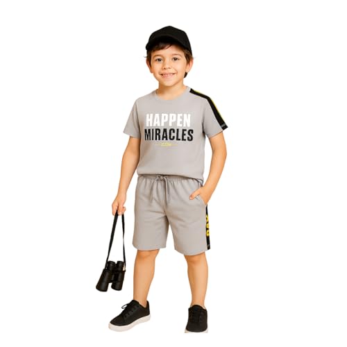 Image of Kidbea Kids Cotton T-Shirt and Shorts Set | Soft Breathable Co-Ord Outfit for Boys | Trendy & Stylish Summer Wear | Boys Clothing Set