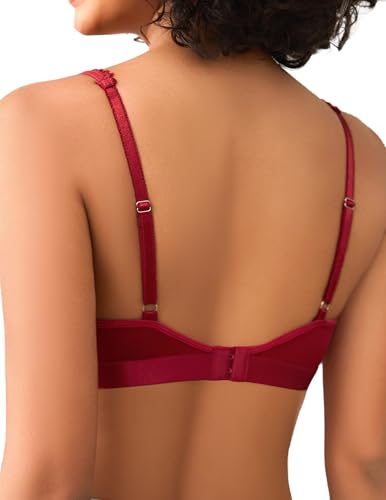 Image of Avidlove Lace Bralette for Women Sexy Deep V Neck Wireless Bralette Plunge Unpadded Bras Everyday Bra