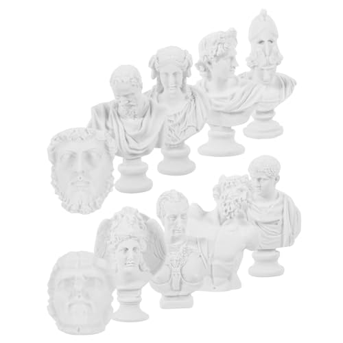 ULDIGI 10Pcs Miniature Bust Statues Elegant Head Sculptures for Home Decor Art Studio Desk Display Detailed Figurines Unique