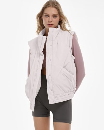 Gacaky Women's Winter Cropped Puffer Vest Lightweight Button-Down Stand Collar Sleeveless Padded Crop Puffy Vests Outerwear2