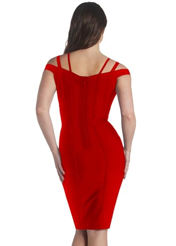 Image of Hybrid & Company Women's Elegant Bandage Dress | Stretch fabric, flattering bodycon fit, elegant silhouette, suitable for cocktail parties, events, and special occasions